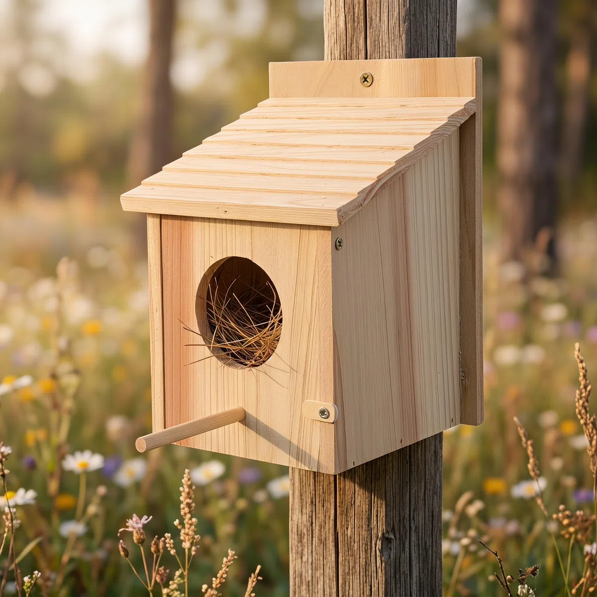 HEMOTON 2 Piezas Caja Nido de Madera para Pájaros, Colgante Exterior con