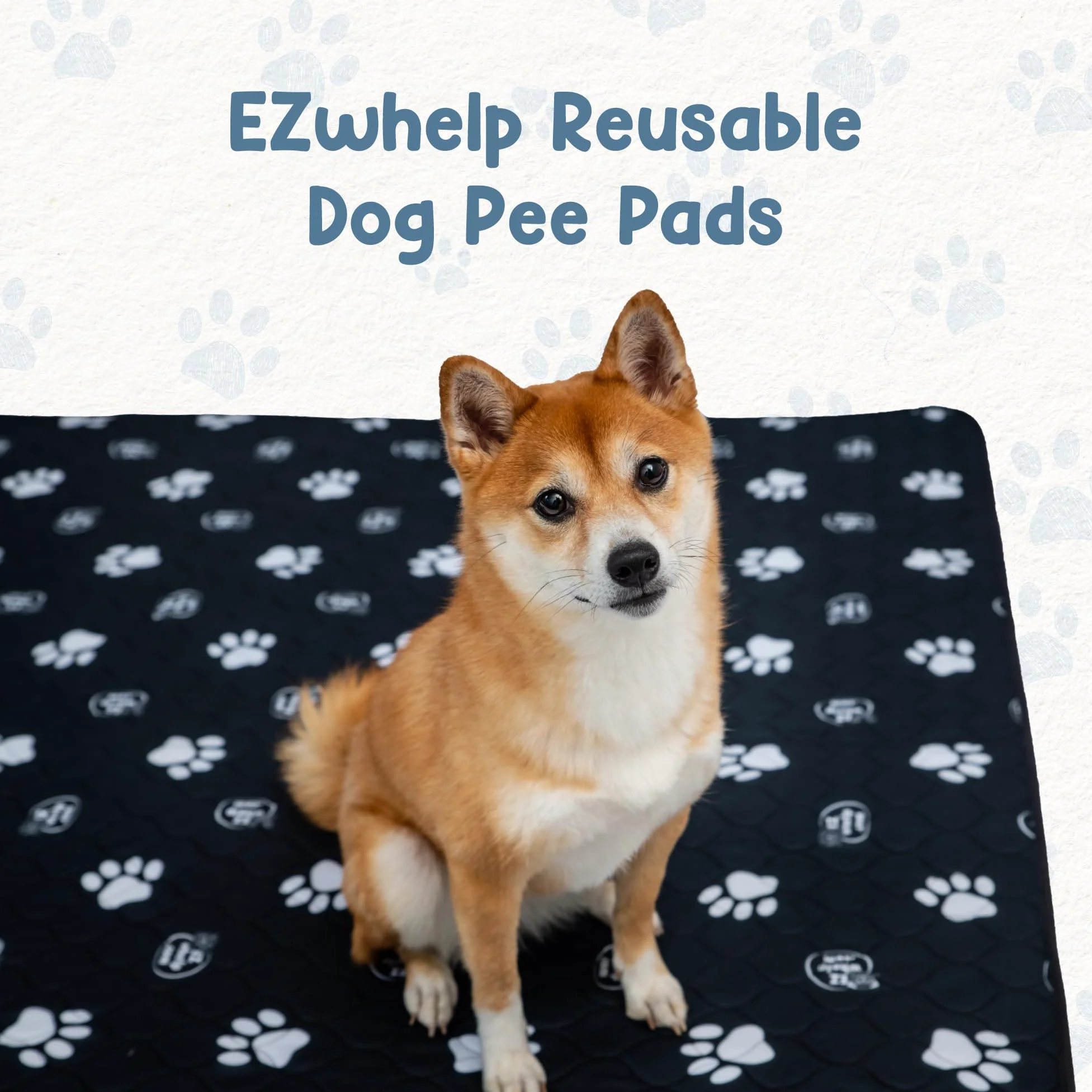 EZwhelp Almohadillas reutilizables para orina de perro, lavables e impermeables para entrenamiento de orinal de perros o almohadillas de parto, 50 x 50 pulgadas, paquete de 2