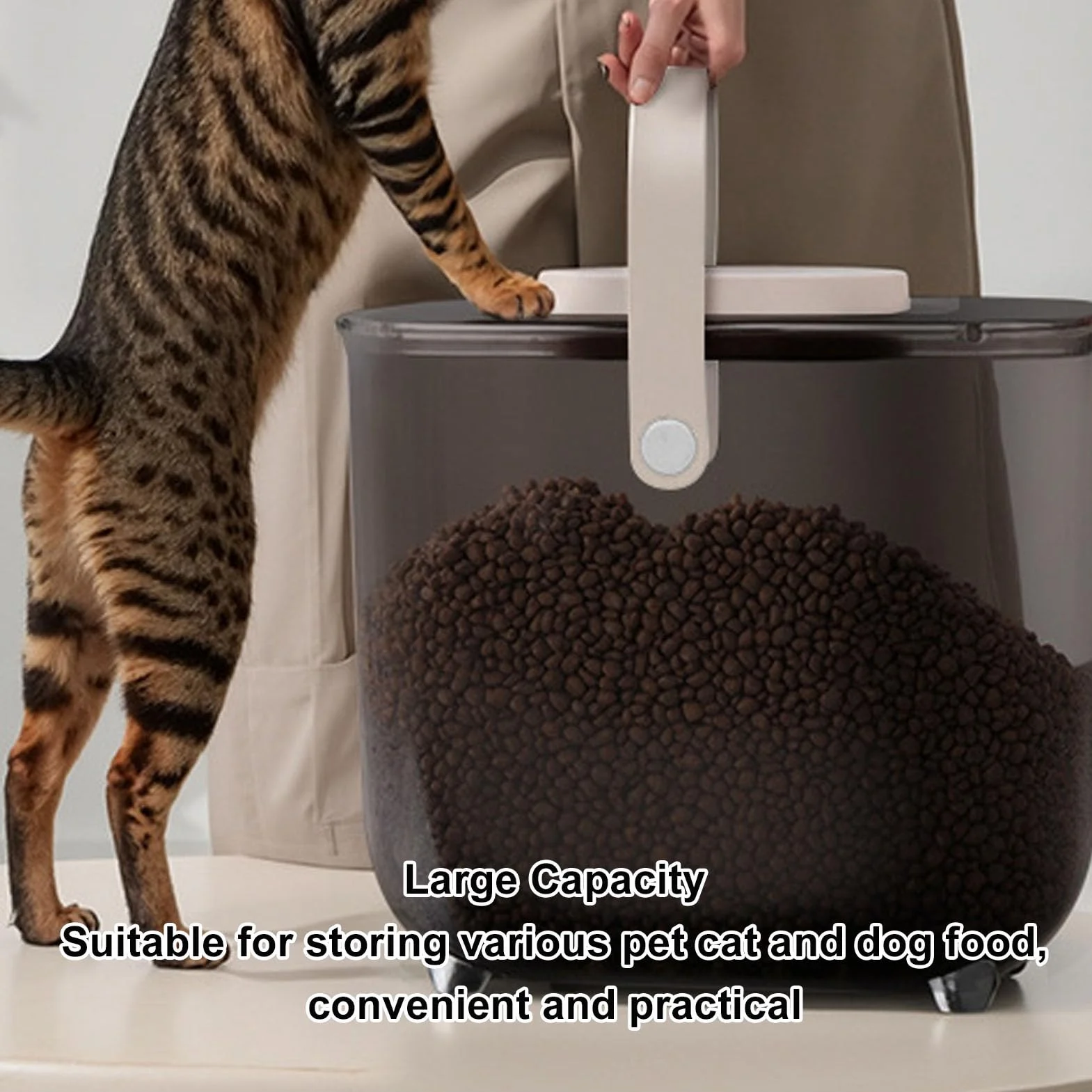 Luocute Contenedor de Comida para Mascotas con Sellado Al Vacío, Contenedor Hermético de Gran Capacidad para Almacenamiento de Alimentos para Mascotas con Tecnología de Vacío