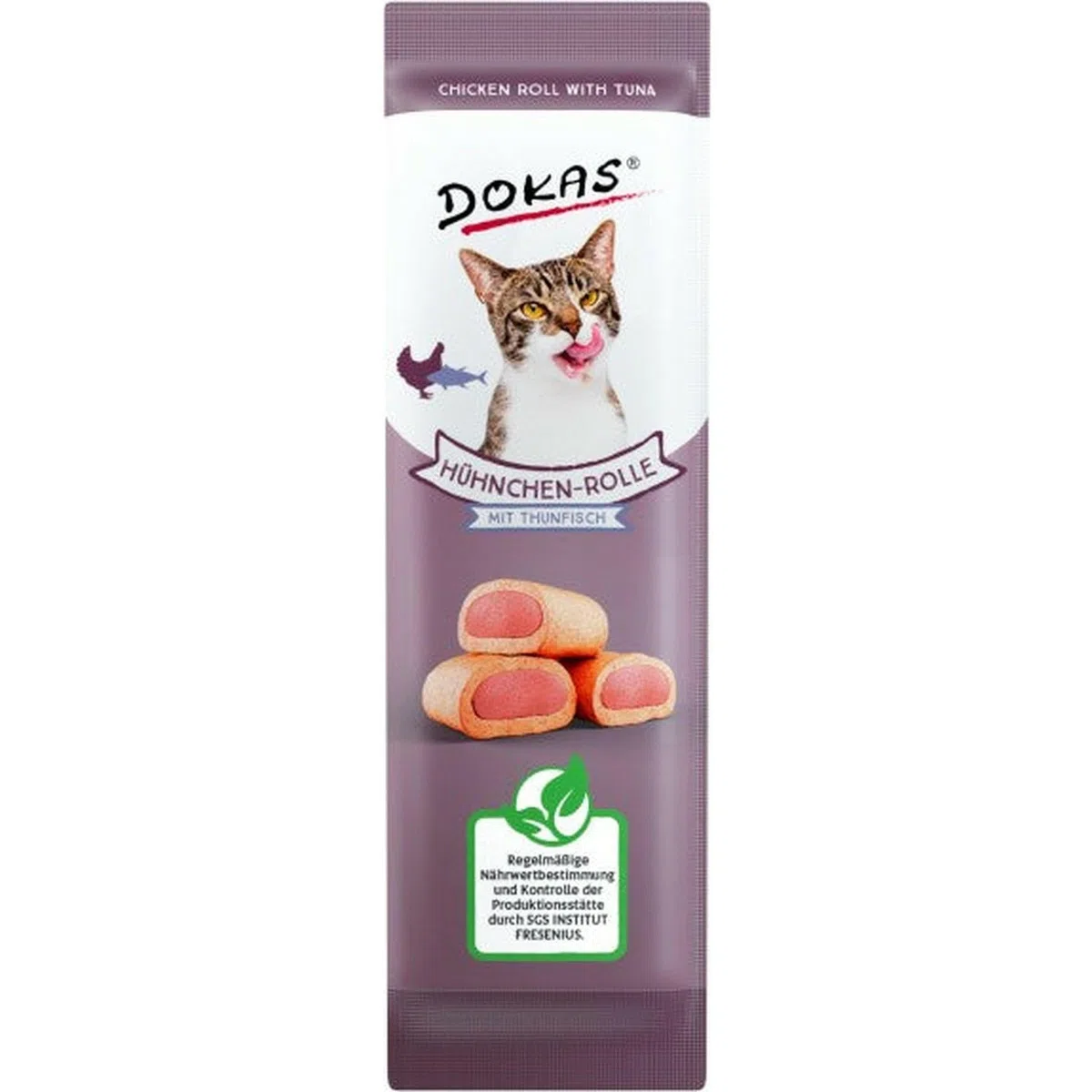 DOKAS Rollo de pollo con atún – aperitivo premium para gatos – 1 x 10 g