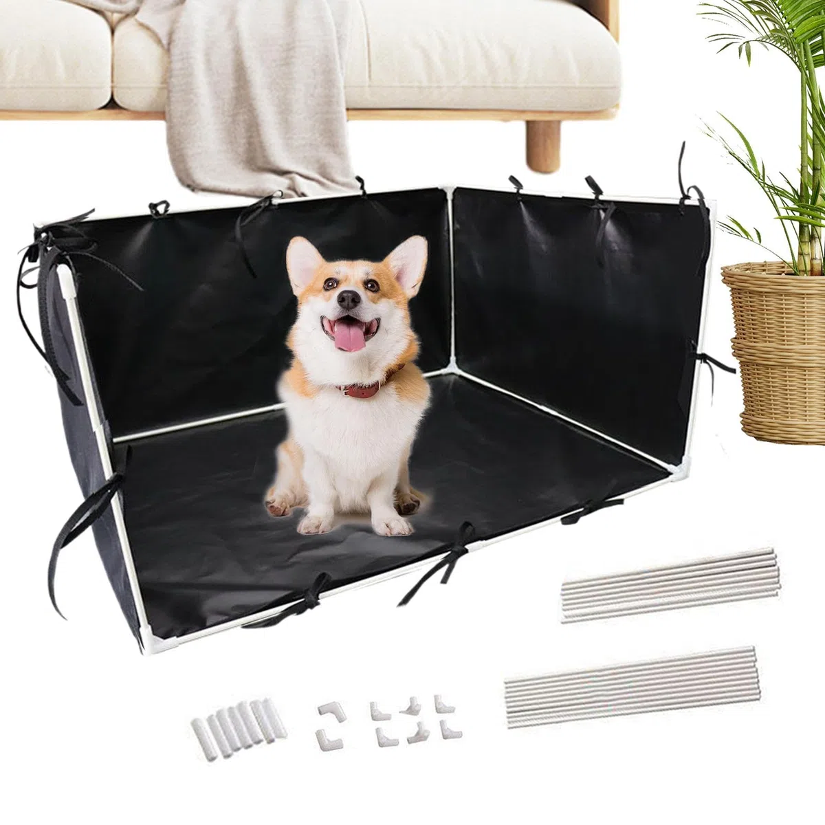 Pee Pad Sporter para Perros, portavasos para Perros | Bandeja de Entrenamiento de Cachorros con protección de Salpicaduras | Soporte de Almohadilla de de Cachorros Impermeable para Bulldog