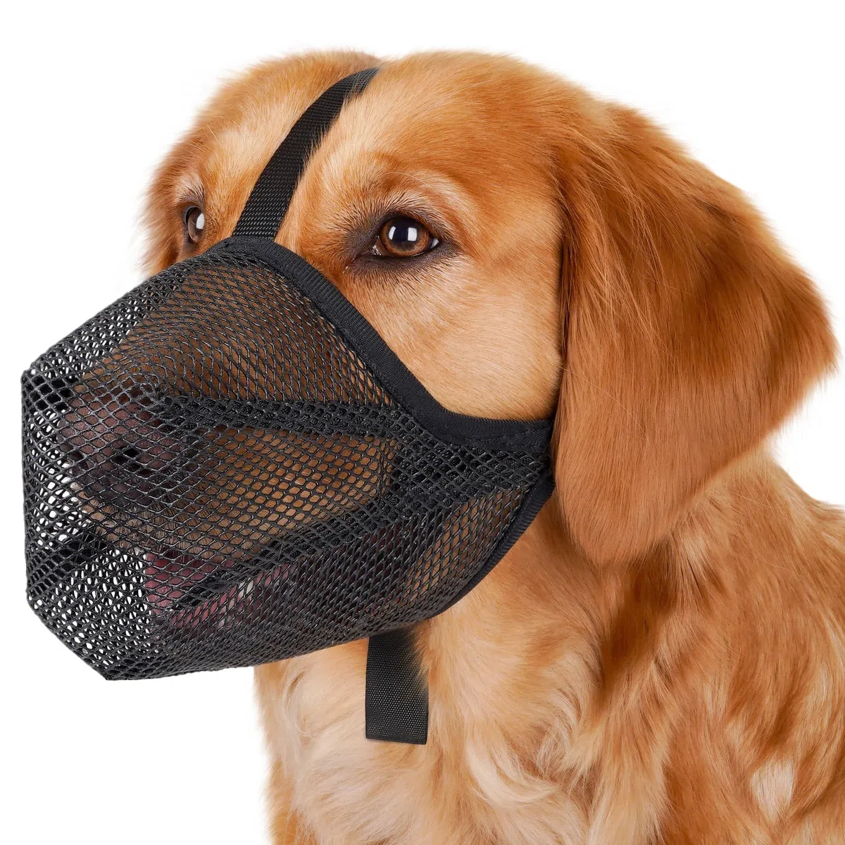 Bozal para perro, bozal de malla suave para perros medianos y grandes con correa ajustable, bozal masticable antimordeduras para aseo de perros, bozal transpirable para cachorros pastor alemán,