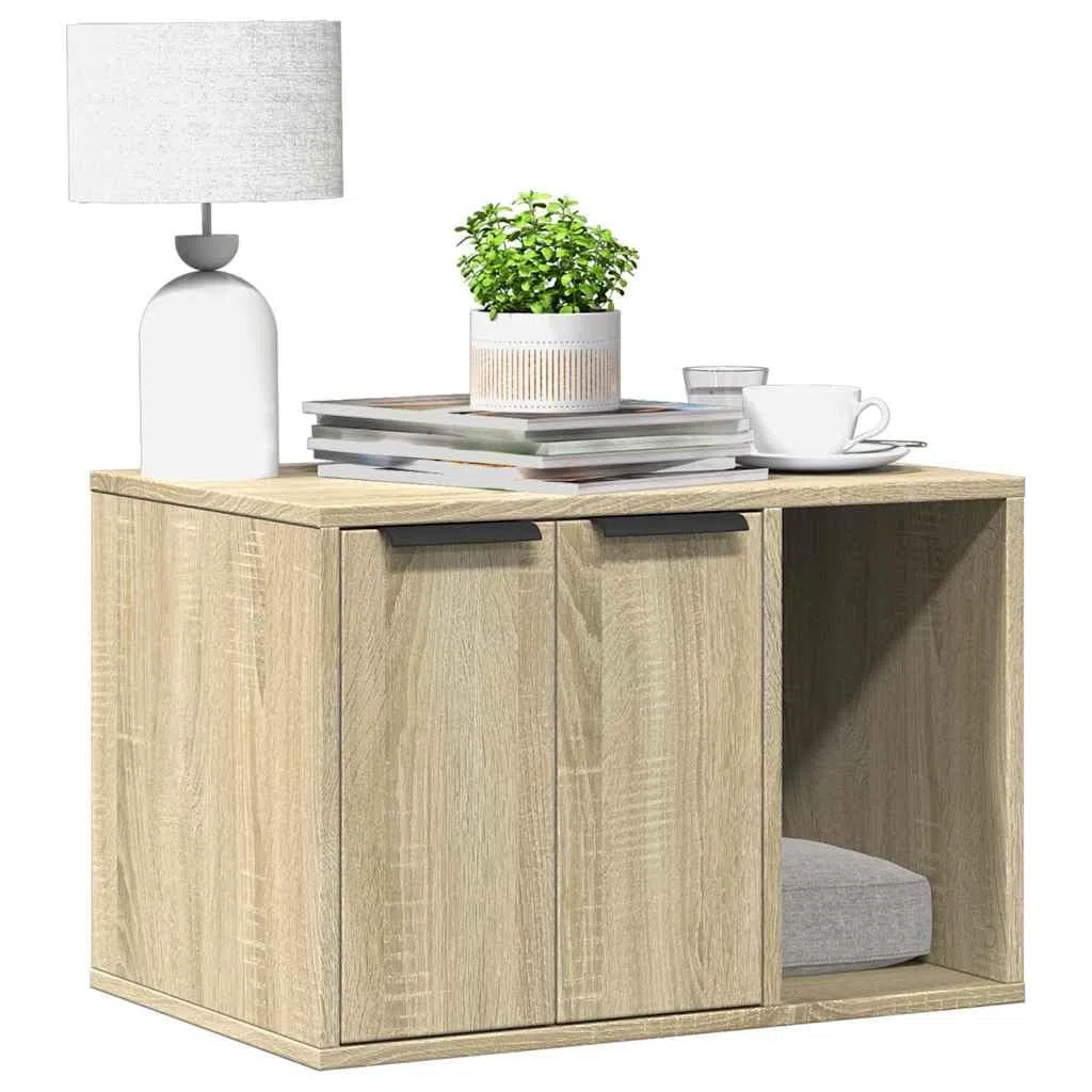 vidaXL Mueble arenero para Gatos Madera Roble Sonoma 60x40x40 cm, Mueble de arenero para Gatos, Muebles para Caja de Arena, Armario para arenero para Gatos