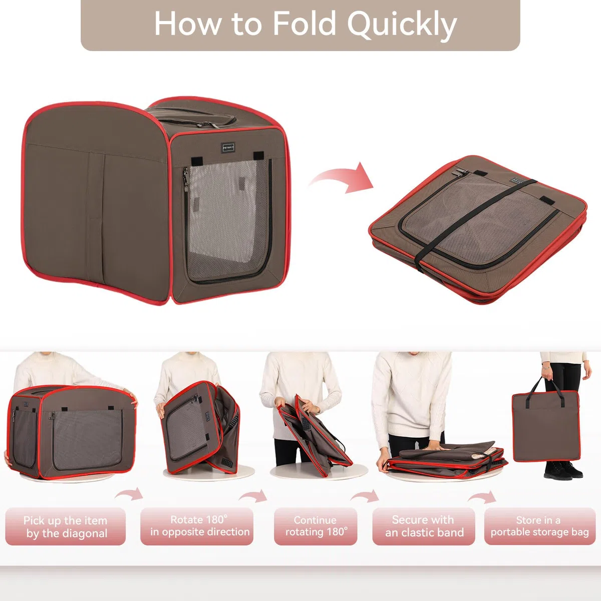 Petsfit Transportín de Perros portátil transportín para Perros Diseño Pop-up para Perros pequeños, medianos y Grandes con Alfombrilla de vellón