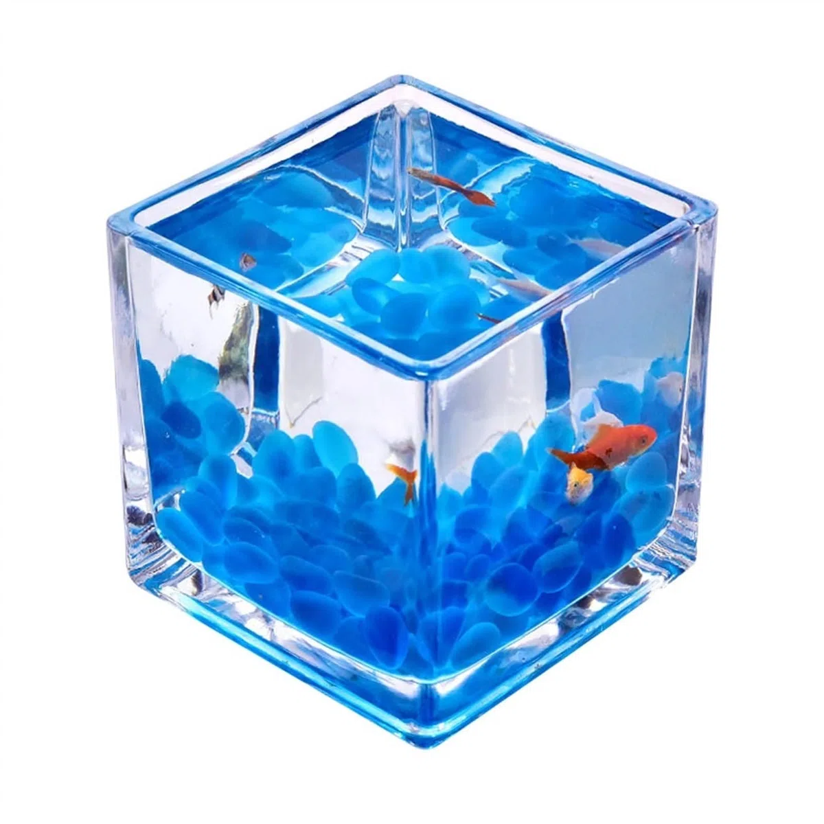 Pecera Tanque for acuarios, Tanque de Peces Cuadrado de Vidrio, Mesa Gruesa, Tanque de Peces de Lucha Transparente, pequeño Tanque de Acuario ecológico Acuario(Medio)