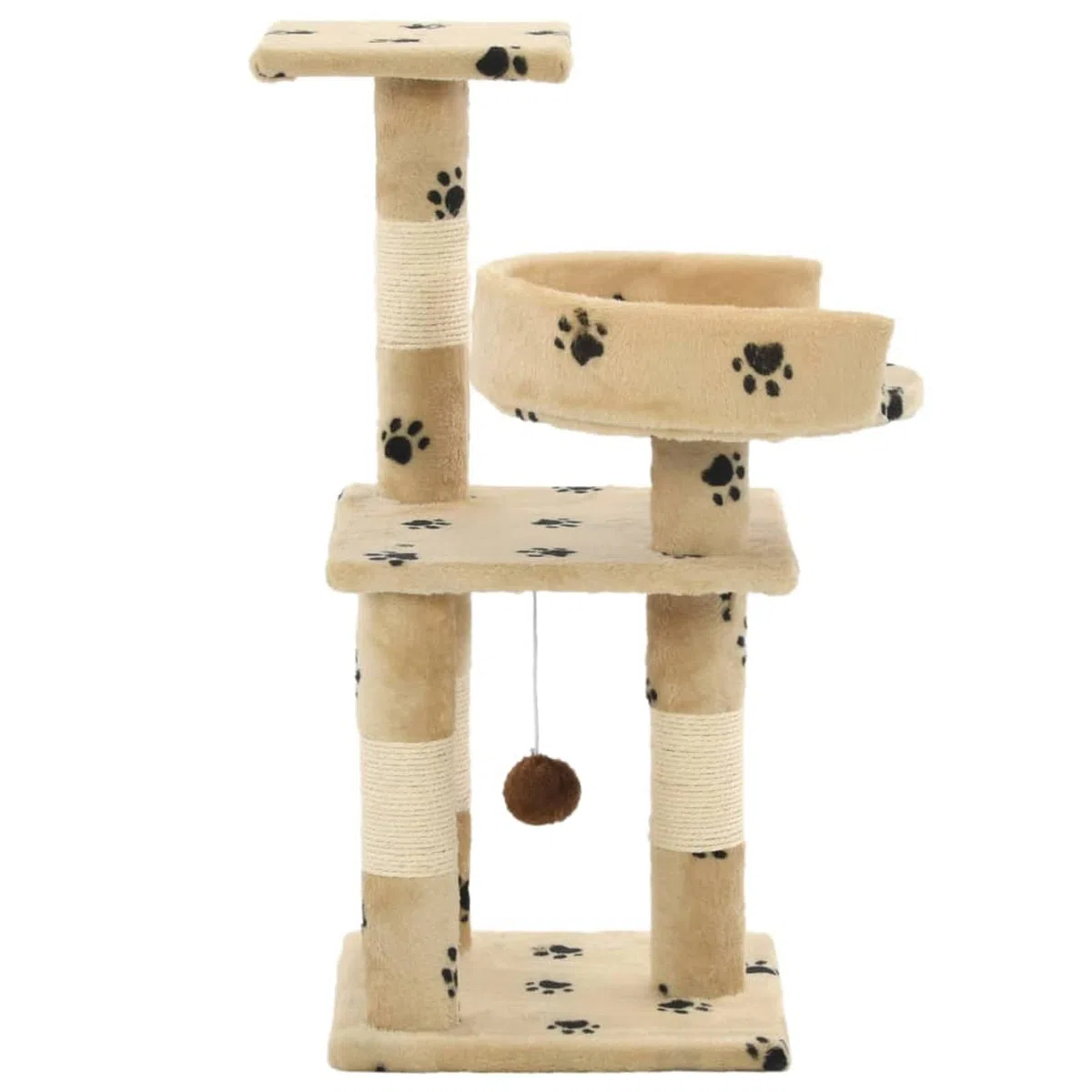 Rascador para Gatos Poste de sisal, Chusui Rascador Gato, Arbol Rascador para Gatos, Gatos Accesorios, Torre Gatos, Arranhador para Gatos, Casa para Gatos, 65 cm Huellas Beige