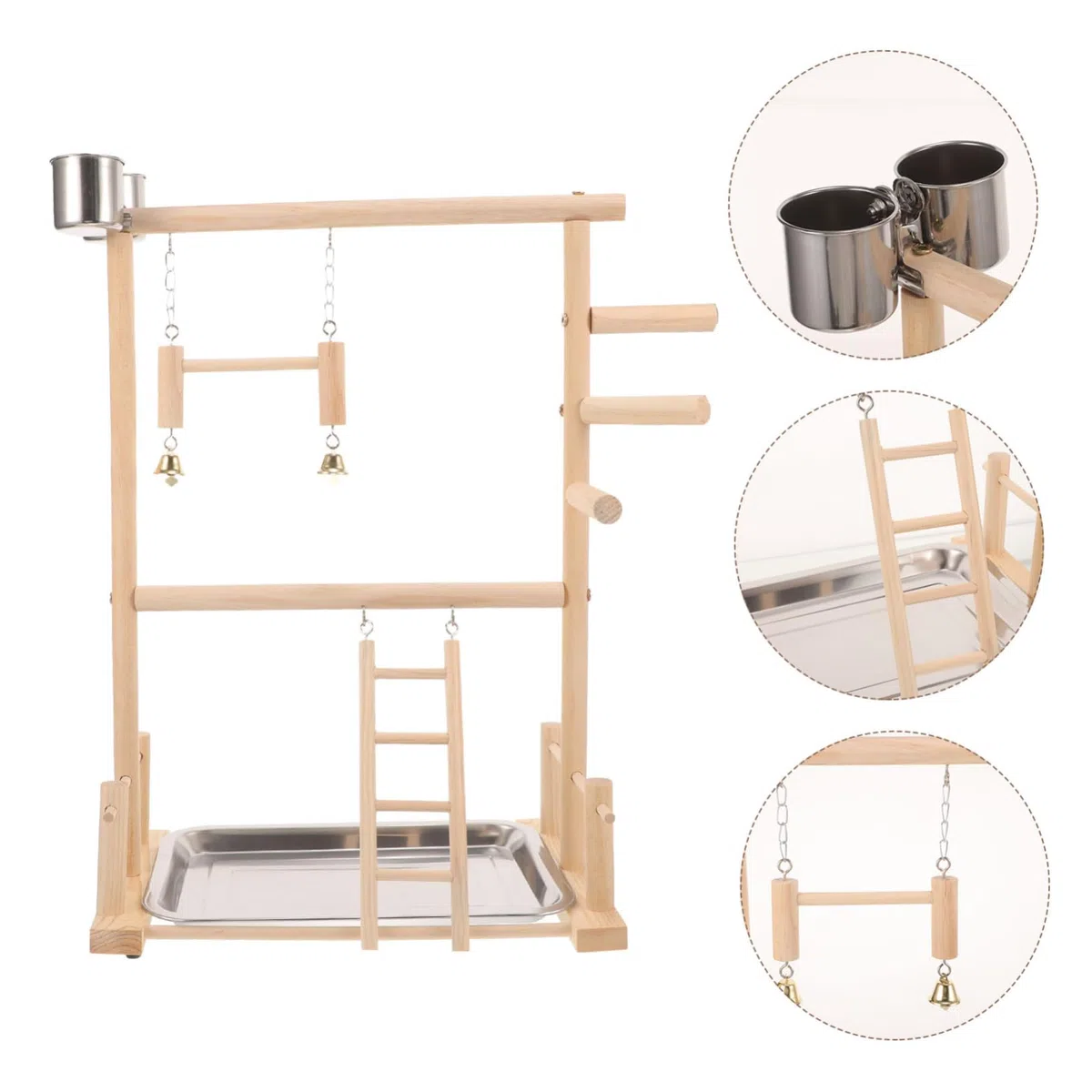 DOITOOL 1juego Soporte para Periquitos y Aves Área De Ejercicio Interactiva Comederos y Juguetes para Entrenamiento y Diversión De Mascotas