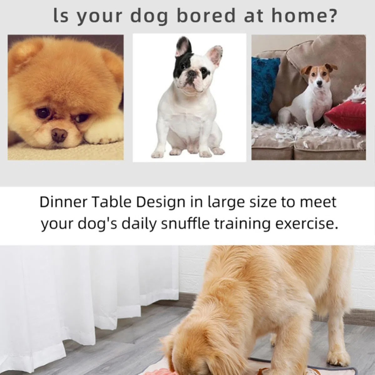 Tapete Floral para Comer Lento Perros, Entrenamiento Olfativo Plegable