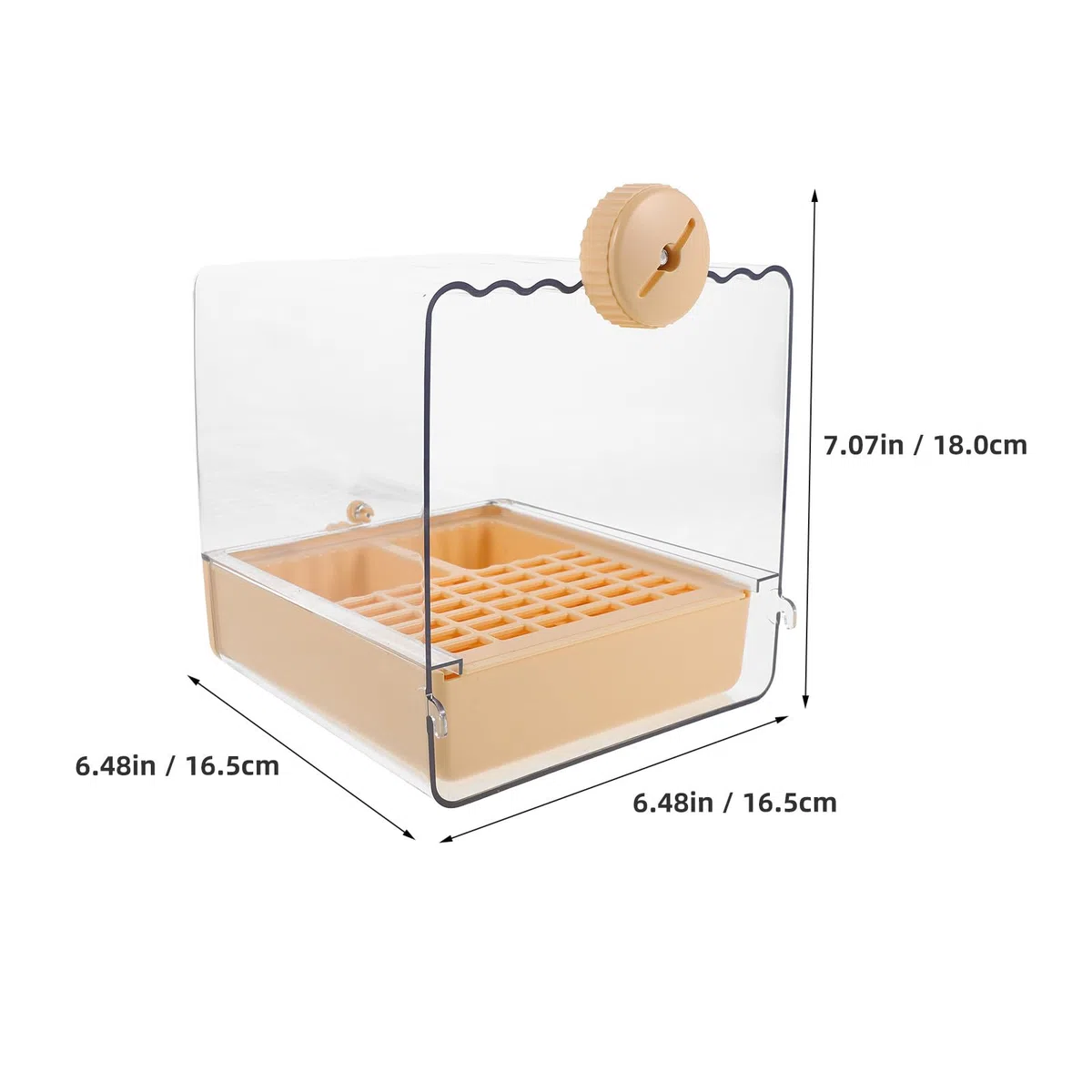 NUOBESTY Baño de Instalar Colgante Jaula Cuenco Profundo para en Pájaros Amarillo Comedero de y Plástico Diseño Que Salpicaduras, Fácil para Periquitos y Loros Pequeños