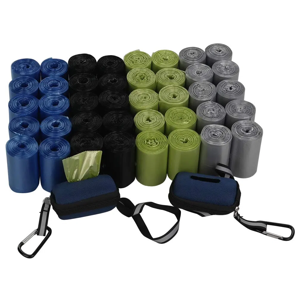 Obston 1400 - Bolsas de basura para perros con 2 dispensadores gratis, bolsas de excrementos de colores