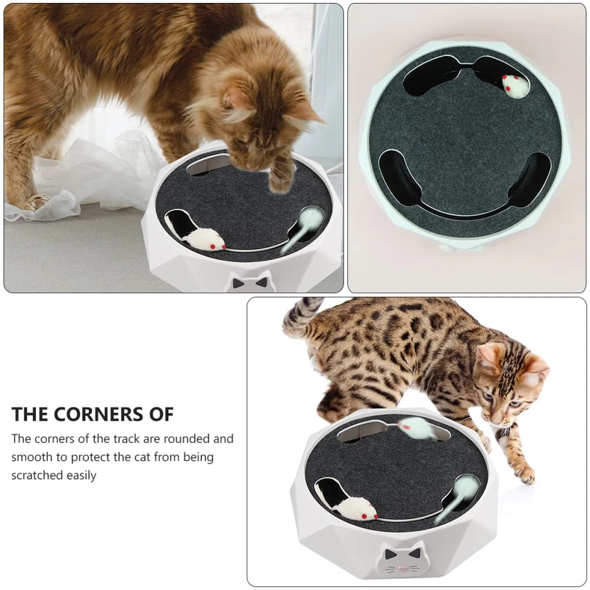 POPETPOP Juguete para Mascotas Cat House Cat Toys Juguetes Gatito automático Juguete Giratorio para Mascotas Juguete Interactivo para Mascotas Juguete de Caza del ratón AbS