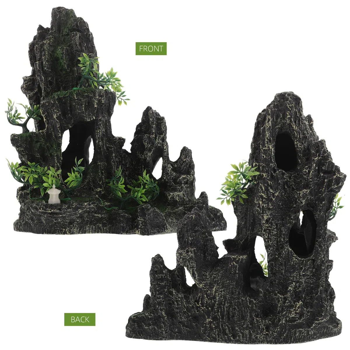 DOITOOL Decoración Pecera Piedra Artificial Resina Cueva Escondite para Peces y Camarones Refugio Seguro para Acuarios Pequeños y Grandes Equilibrado