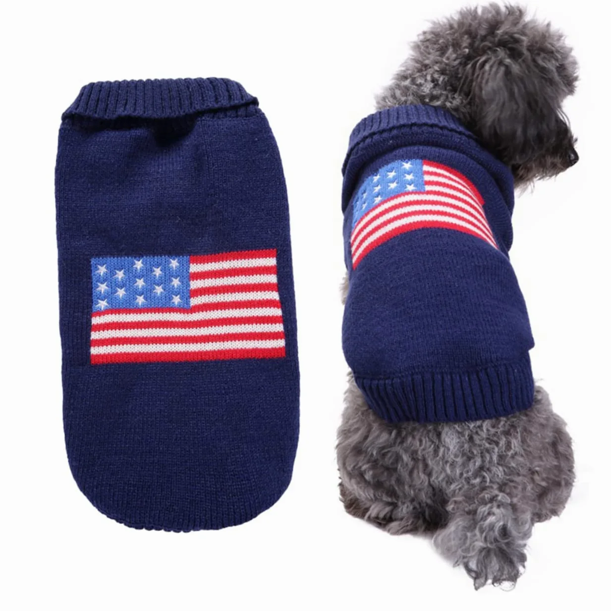 FRCOLOR Suéter Cálido para Perro 3 Piezas con Estadounidense Disfraz para Mascota Ropa de Fiesta para Mascota Cómodo para Actividades al Aire