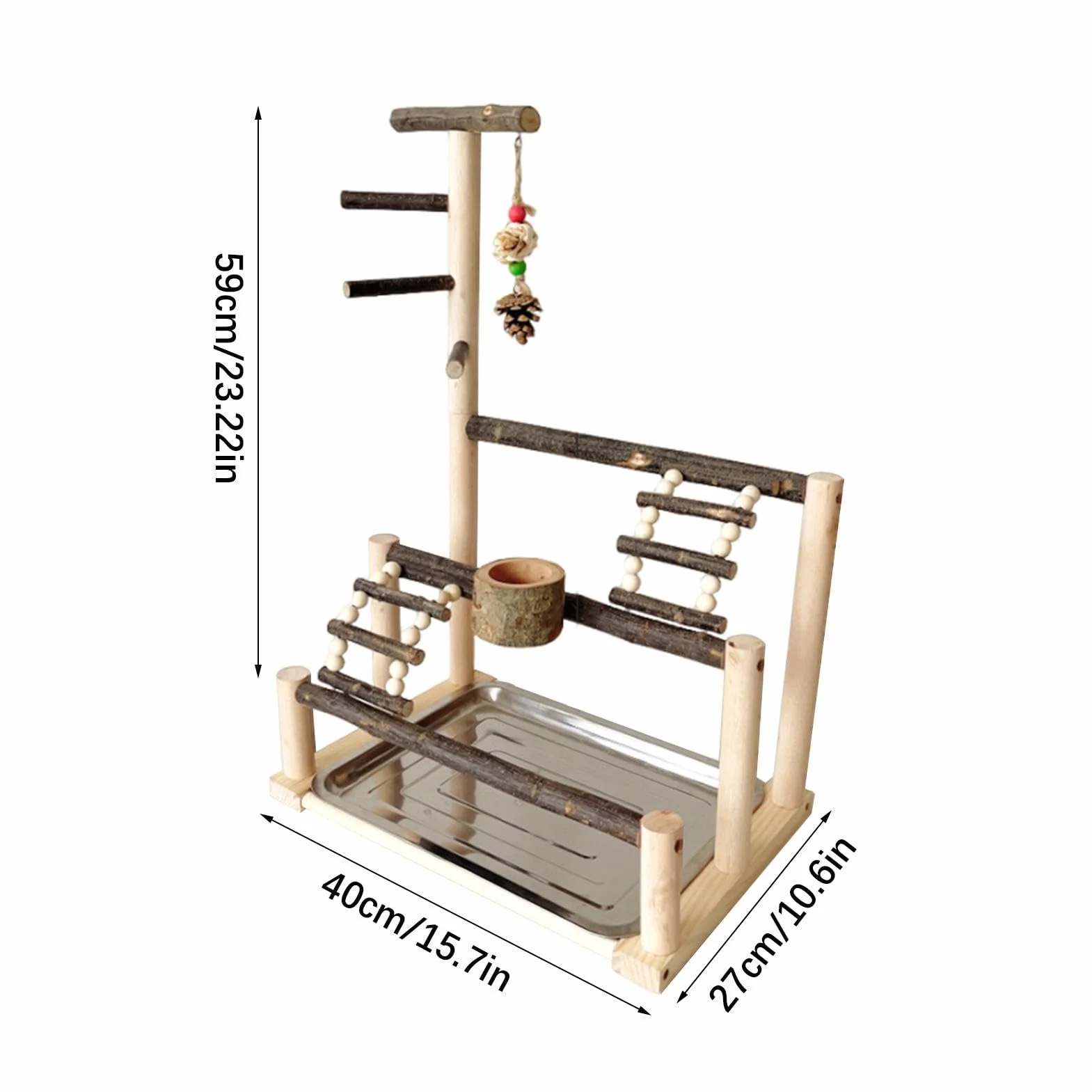 Parrot Playstand Gym - Periquito de aves innovador | Juguetes para perchas de aves | Jaula de periquito en el suelo | Parque infantil para loros | Parque infantil para loros | Parrot