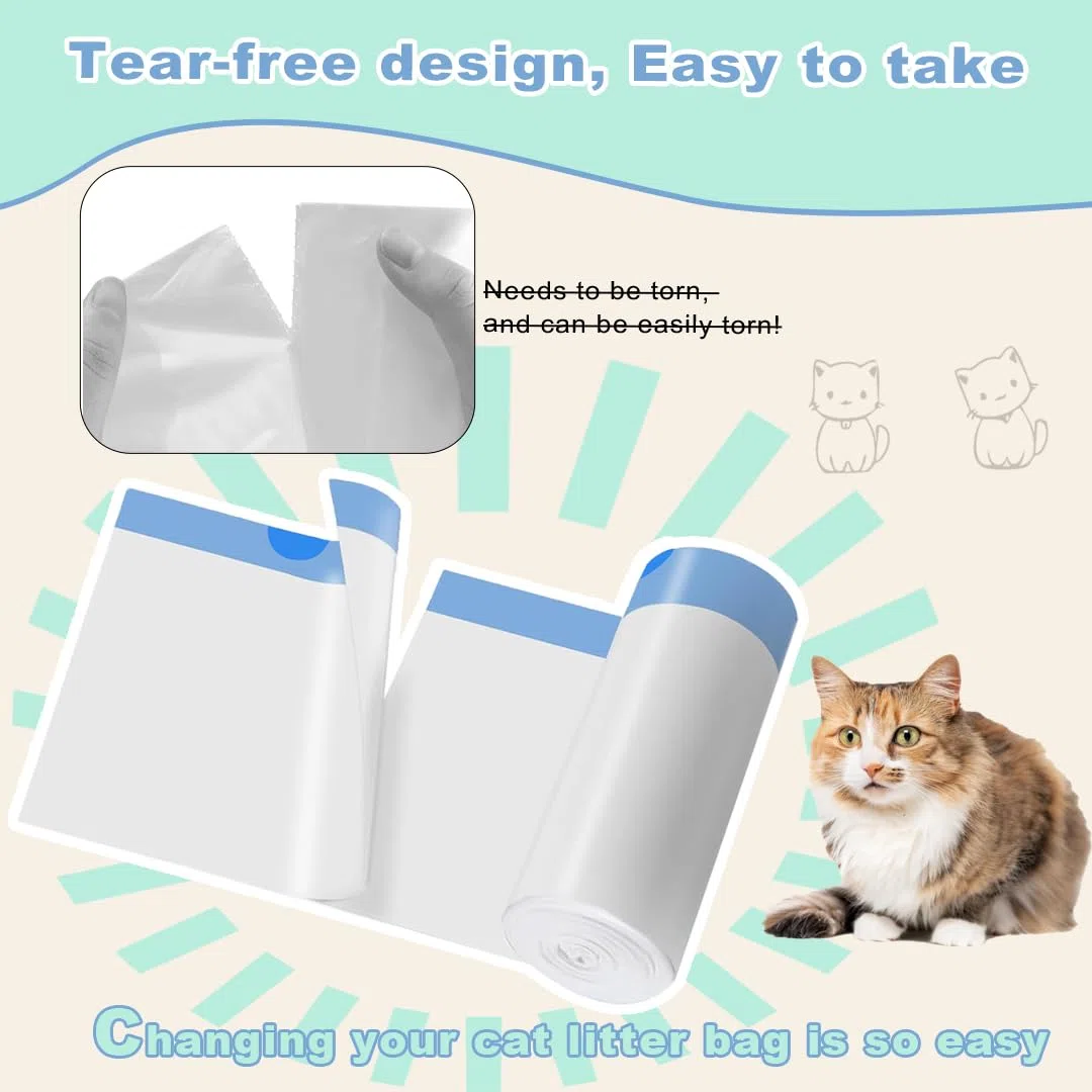 Ameroliy Sacos de Arena para Gatos, Bolsas de Basura Autolimpiables Compatibles con Robot de Arena 3 y 4, 10-12 Galones (120 Unidades)