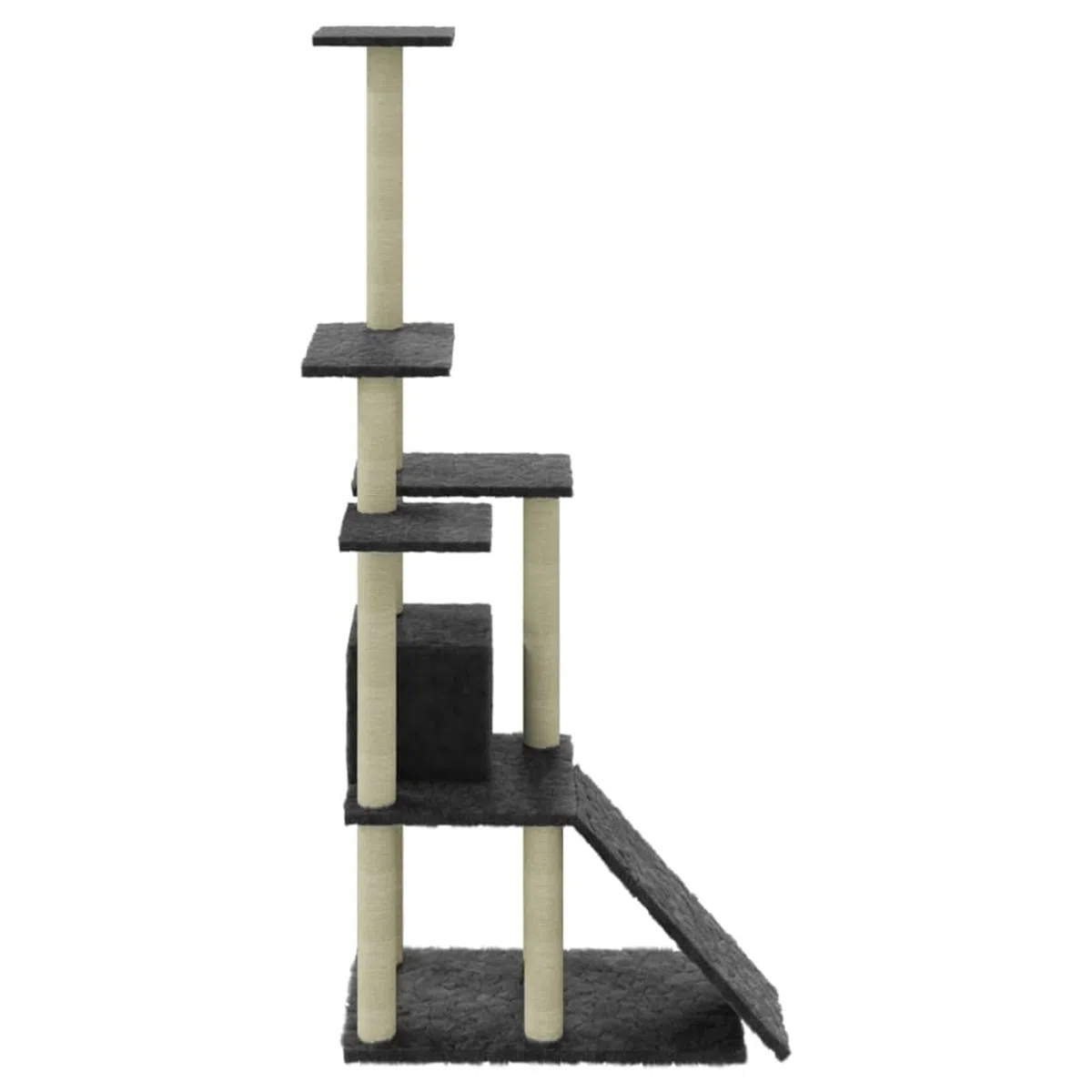 ShGaxin Rascador para Gatos con Postes de sisal, Arbol para Gatos, Gatos Accesorios, Arranhador para Gatos, Arbol Rascador Gatos, Gris Oscuro 155 cm
