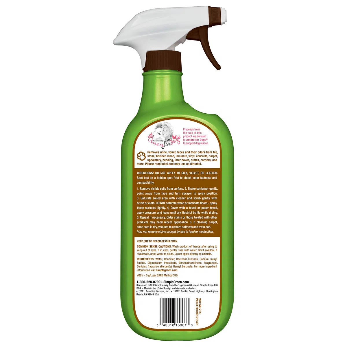 SIMPLE GREEN 432103 Trigger bio activo para manchas y olores para perros, 32 Ounce de Phillips Alimentación y suministros para mascotas [Suministros para mascotas]