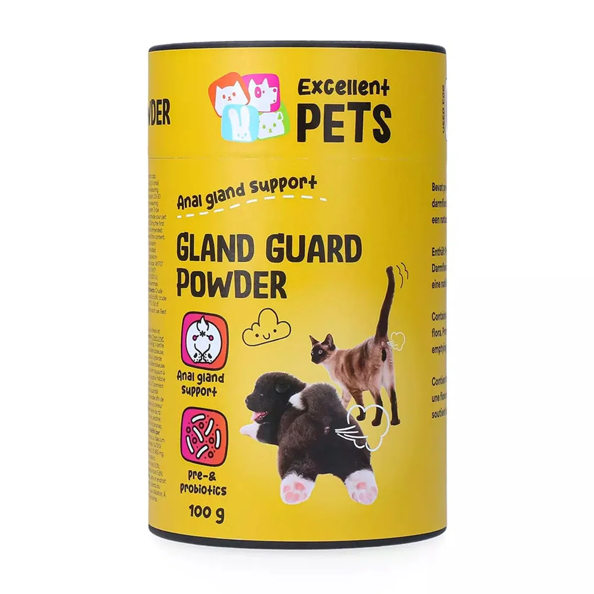 Probióticos Hofman Animal Care Pets – 100 g – Apoya la digestión y el sistema inmunológico – Para glándulas anales obstruidas y ano sensible – Prebióticos – Suplemento alimenticio para perros