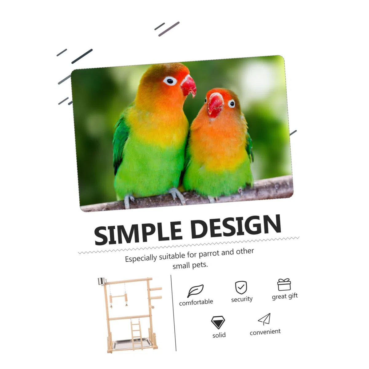 DOITOOL 1juego Soporte para Periquitos y Aves Área De Ejercicio Interactiva Comederos y Juguetes para Entrenamiento y Diversión De Mascotas