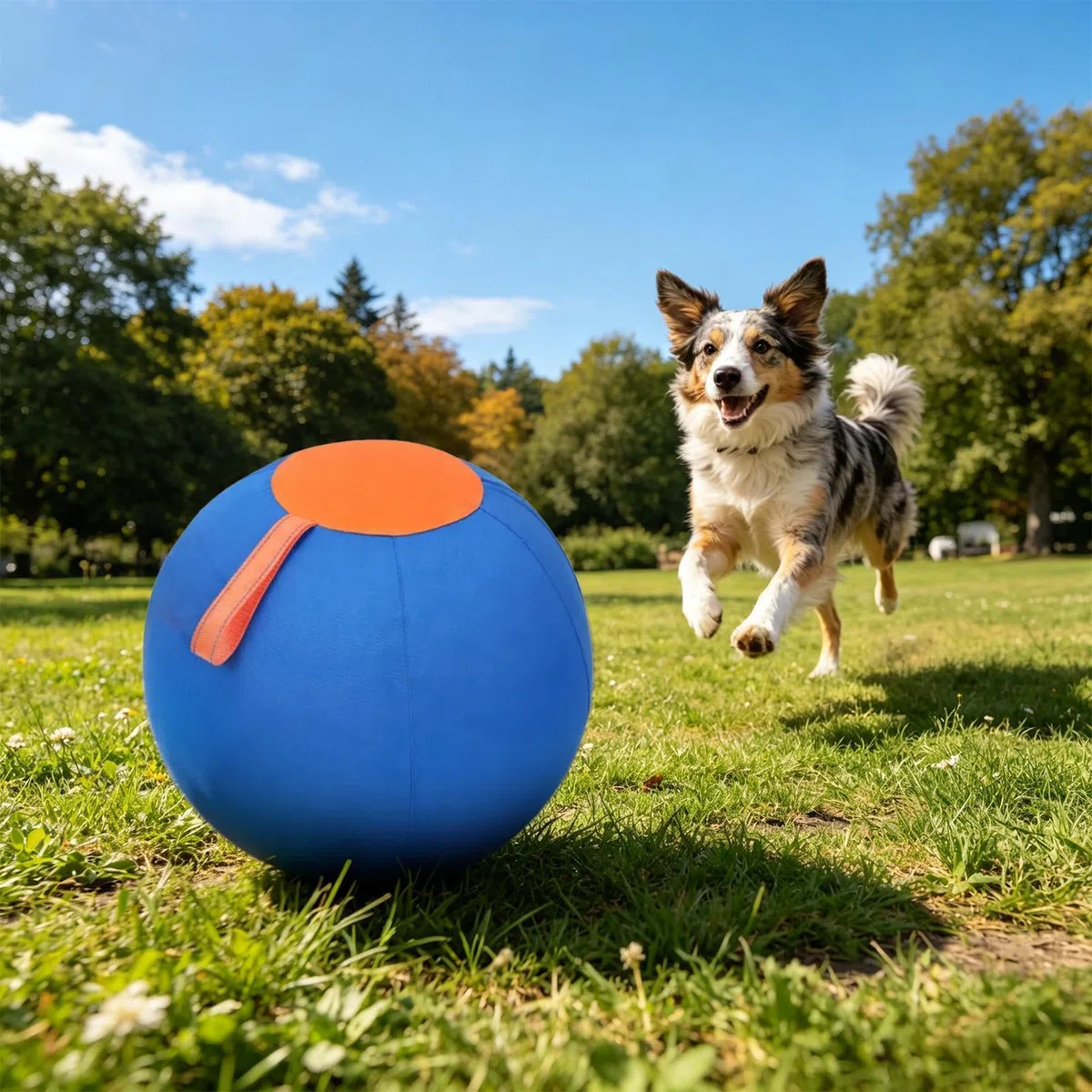 Pelota Grande de Pastoreo para Perros Resistente A Desgarros, Inflable, De | Pelota Juego Mascotas Juguete Adiestramiento Canino Deportes al Aire Libre, Jardín Patio y Terraza C