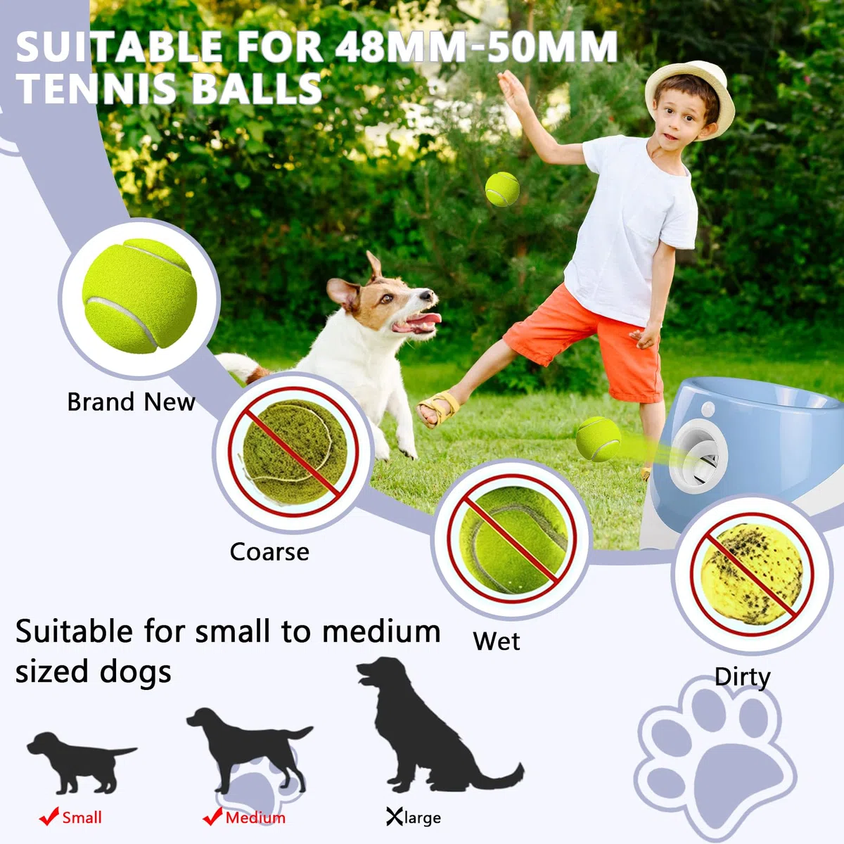 Máquina de lanzamiento de bolas para perros, máquina automática para lanzar bolas con 6 pelotas de tenis, juguete para perros, lanzador de pelotas, 3 distancia de lanzamiento intermedio, juguete
