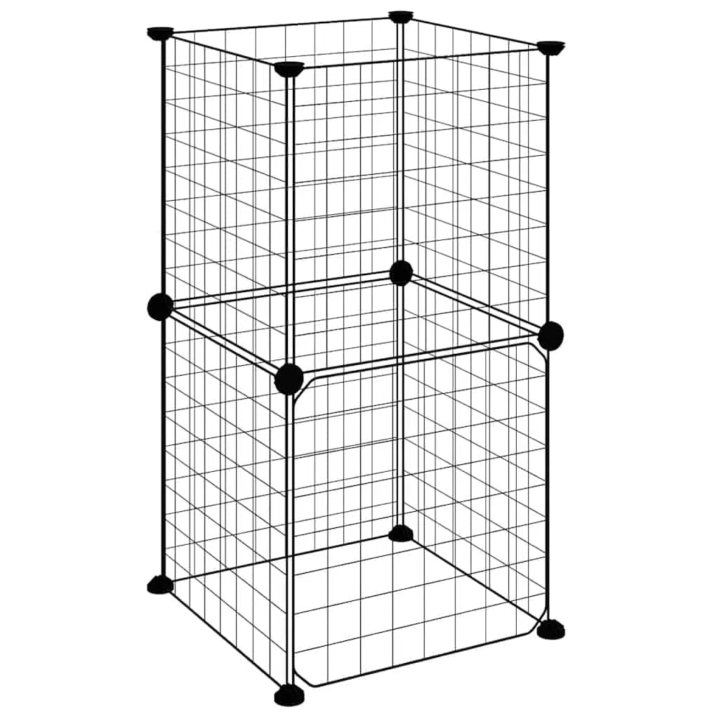 8-TLG - Jaula para mascotas de acero con recubrimiento en polvo, 35 x 35 cm, con puerta, plegable, para conejos, cobayas, hámsteres, roedores, hurones, versátiles, para interior y exterior