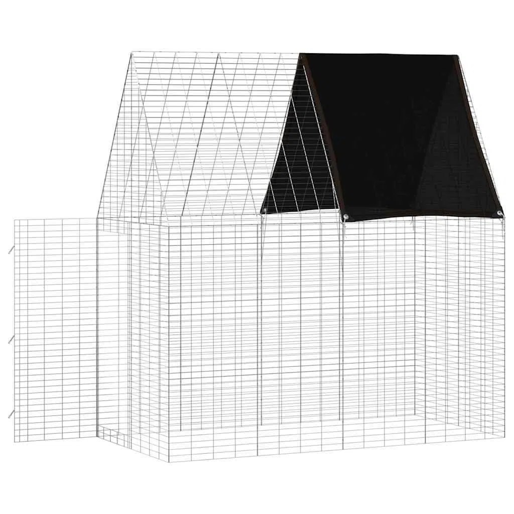 Jaula para conejos de acero galvanizado, 200 x 100 x 210 cm, resistente a la intemperie para conejos, cobayas y hámsters, establo exterior seguro para jardín, terraza y balcón