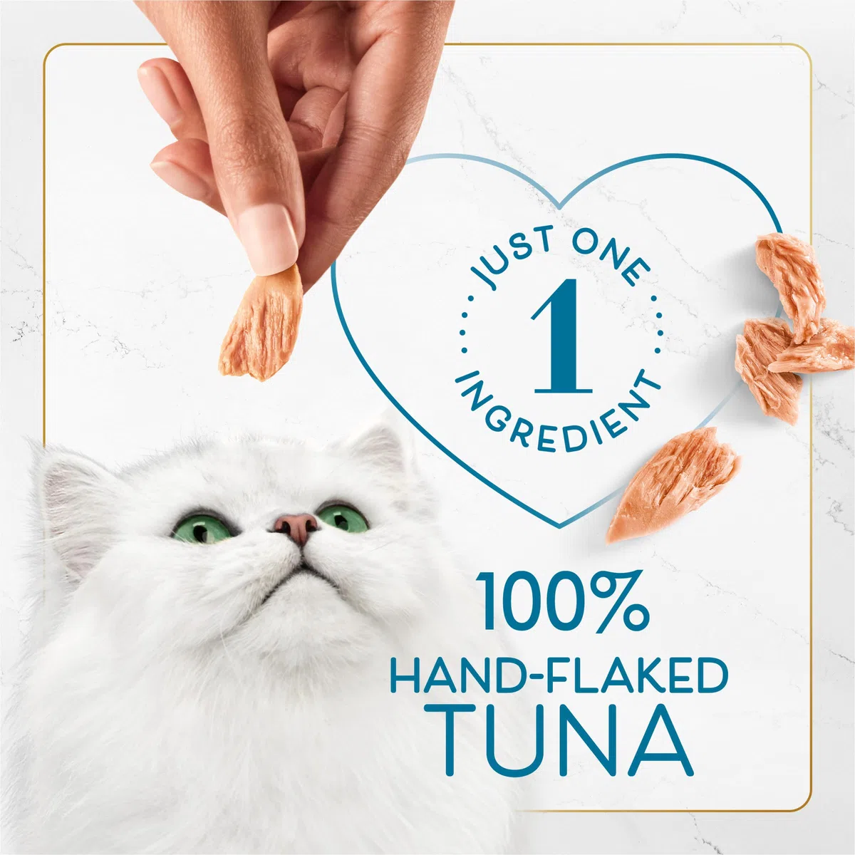 Purina Fancy Feast Natural Cat Treats - Copos de atún cortados a mano, 5 x 10 bolsas