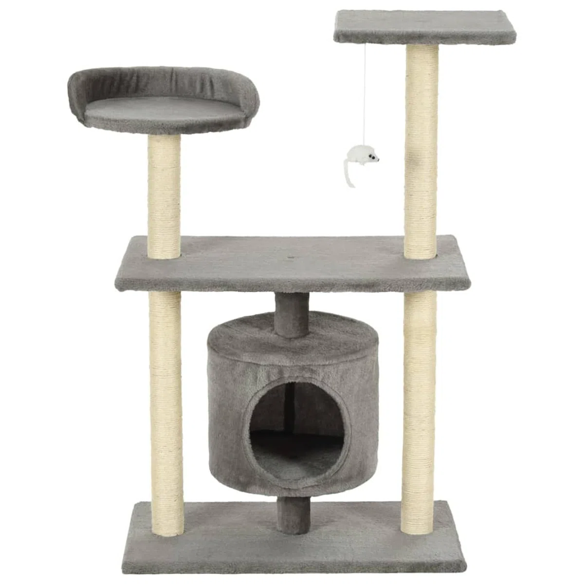ShGaxin Rascador para Gatos con Poste rascador de sisal, Arbol para Gatos, Gatos Accesorios, Arranhador para Gatos, Arbol Rascador Gatos, 95 cm Gris