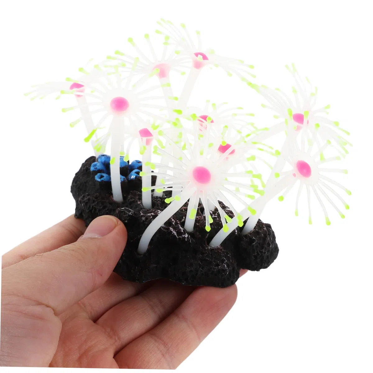TOYANDONA 4 Piezas Decoración de Coral Resina Luminosa para Acuario de Efecto Brillante Automático Nocturno Ornamentos Flexibles para Paisajismo de Pecera Fácil Mantenimiento