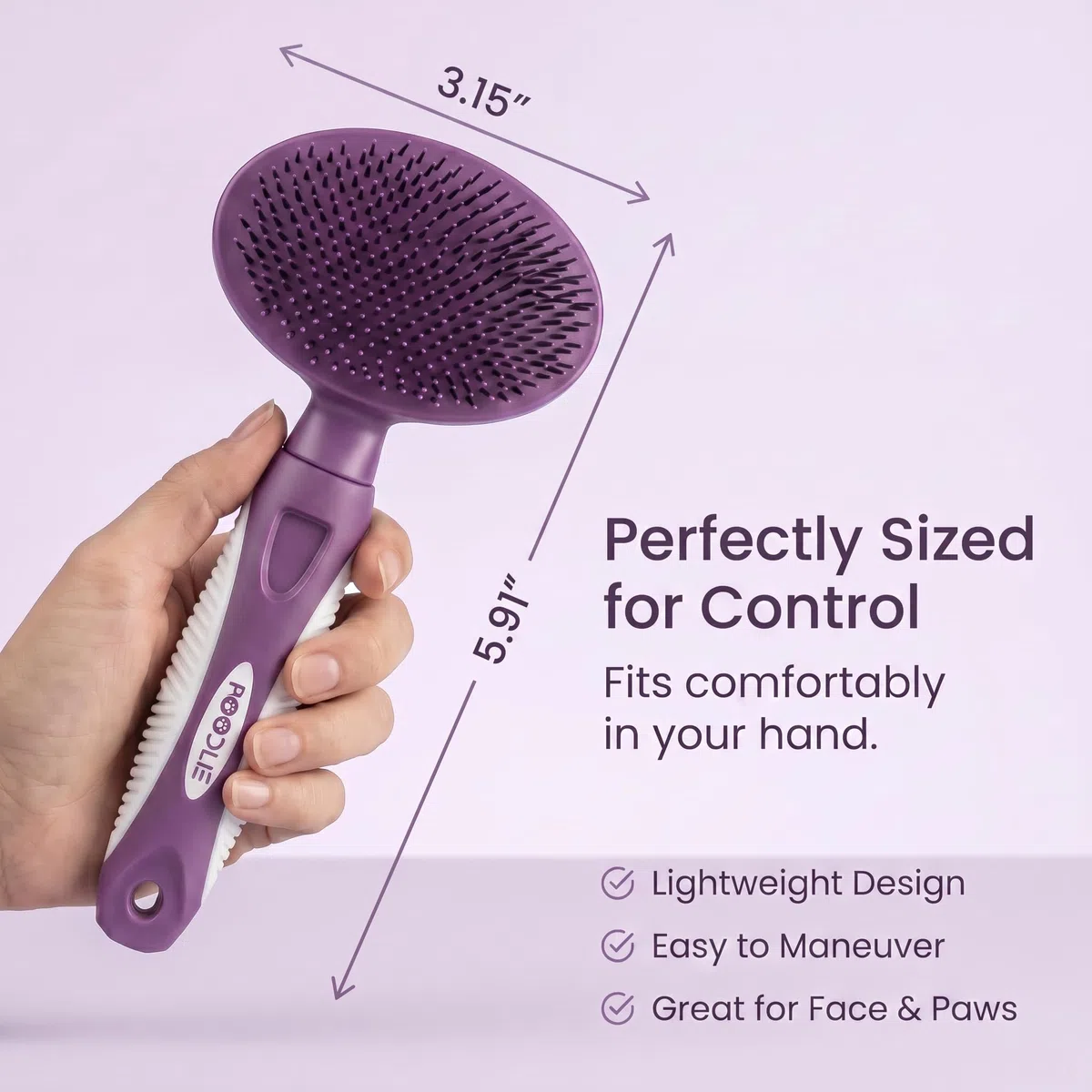 Cepillo de cerdas redondas para mascotas para perros y gatos – Cepillo suave para perros para aseo de pelo corto o largo – Herramienta suave para piel sensible, elimina la caspa, la suciedad y