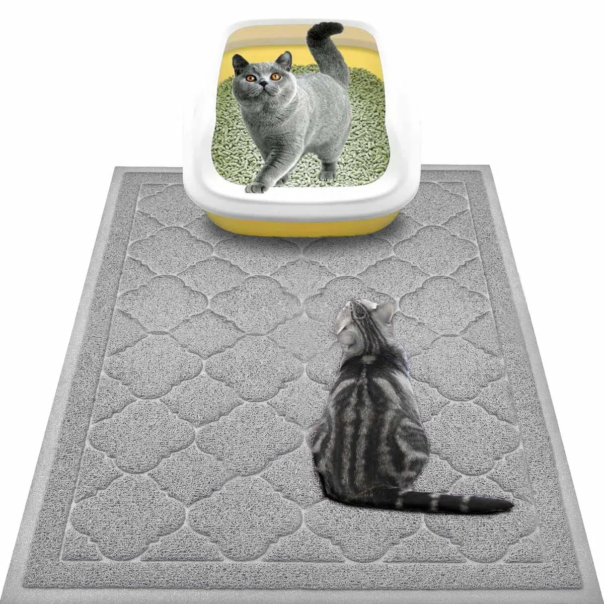 WePet Alfombra de arena para gatos Jumbo, alfombra de arena para gatos, tamaño grande, 35 x 23 pulgadas, alfombra de PVC suave premium, sin ftalatos, resistente al agua a la orina, lavable, control