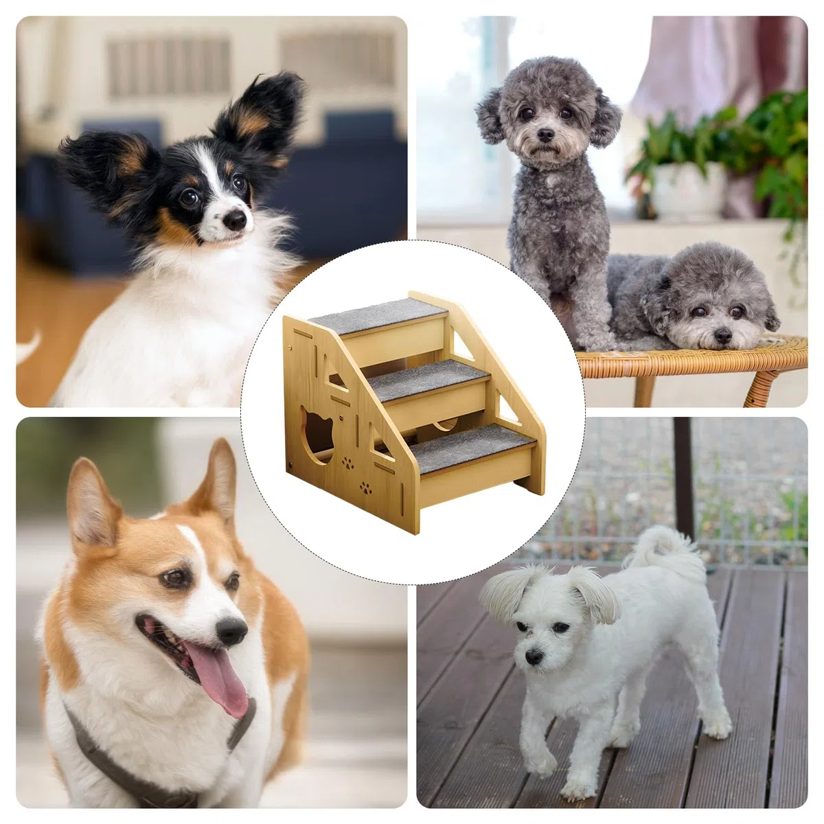 Escalones para Perros Escalera de Madera para Mascotas