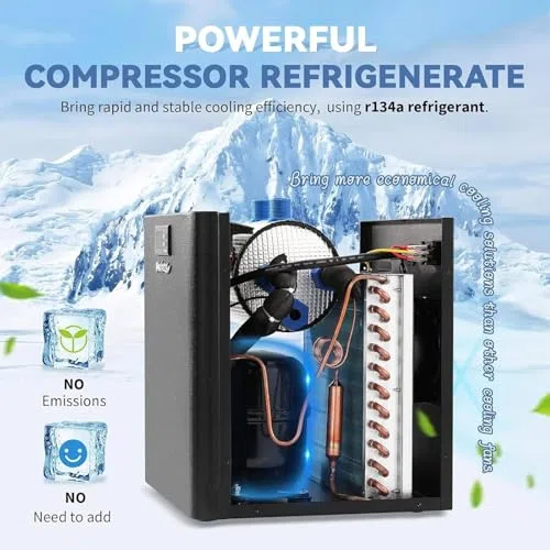 Enfriador de agua de 1/10 HP a 1 HP para acuarios de agua dulce y salada y sistemas hidropónicos