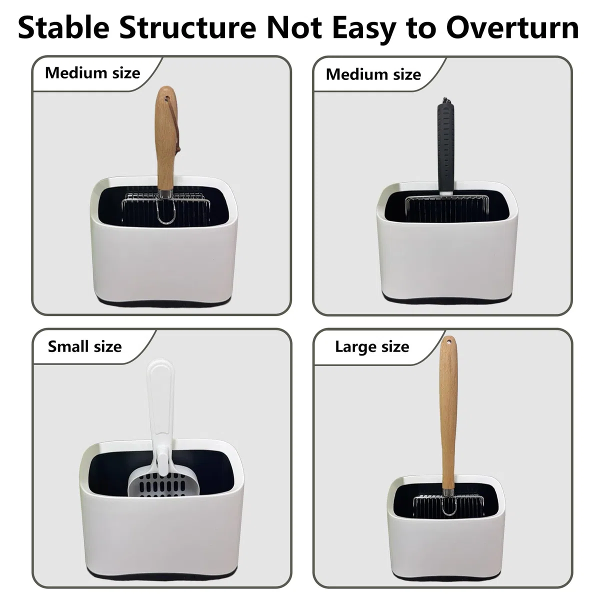 Soporte universal para pala de arena para gatos, almacenamiento universal para cualquier pala de gatitos, soporte extraíble duradero con 2 rollos de bolsas de basura, adecuado para la mayoría de las