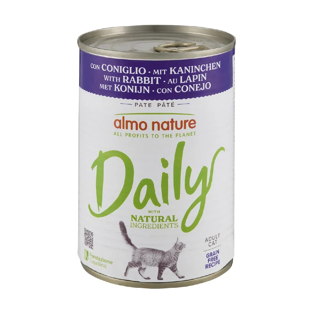Almo Nature Daily - Comida Húmeda para Gatos Adultos - Mousse - Conejo - 85 g, Paquete de 24