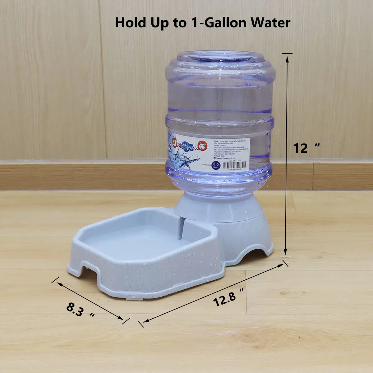 Comedero automático para perros y gatos, dispensador de agua, comedero de alimentos por gravedad y bebedero, juego con cuenco de comida para mascotas para perros medianos, cachorros, gatitos, 1 galón