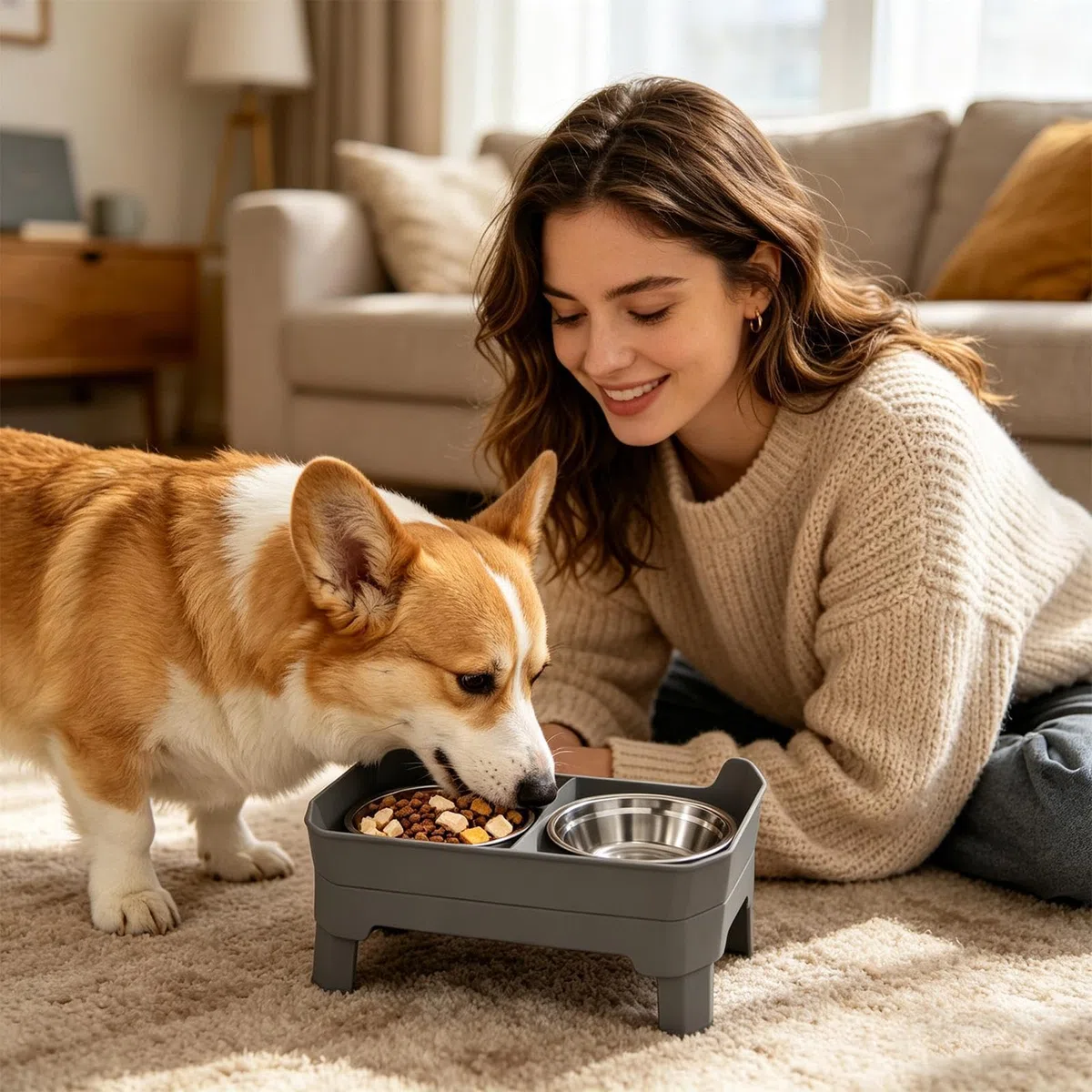 s Elevados Para Gatos Antiderrame de Acero Inoxidable | s Con Soporte Cachorros Comer Beber Entrenamiento Cocina Al Aire Libre Viajes Camping Patio Trasero Jardin Exterior