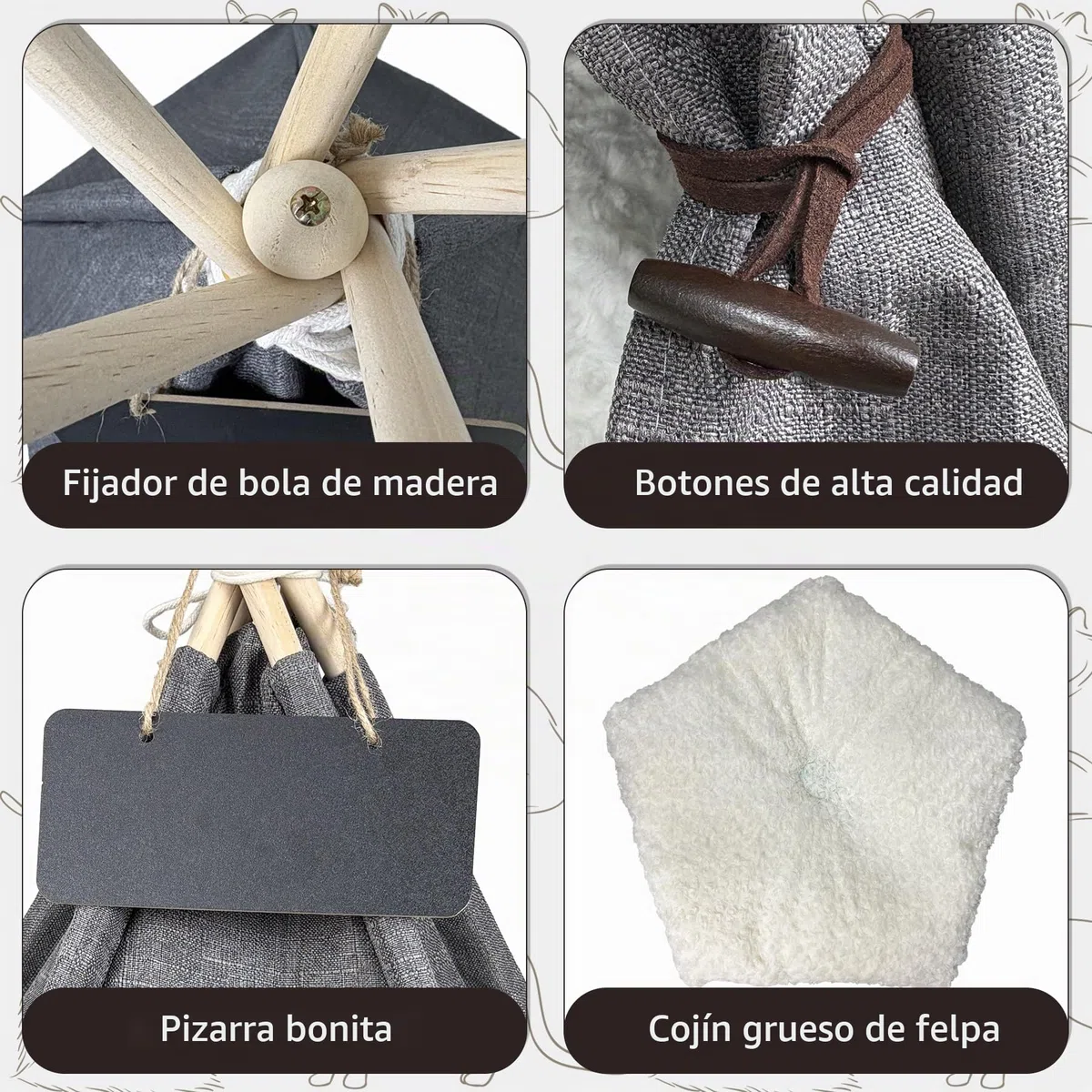Tienda de campaña para mascotas con cojín grueso para gatos/perros, cama extraíble y lavable, casa de juegos para cachorros, tiendas de campaña para gatos, 60 x 60 x 70 cm