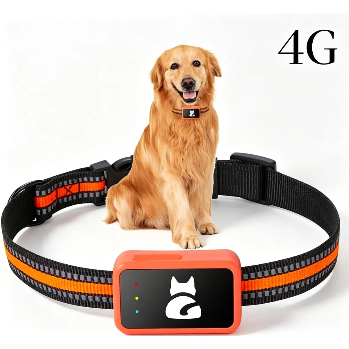 Rastreador GPS Impermeable para Mascotas, Localizador Antipérdida Red Completa, Seguimiento En Tiempo Real, Collar De Seguridad Ajustable, Compatible Tarjeta SIM 4G