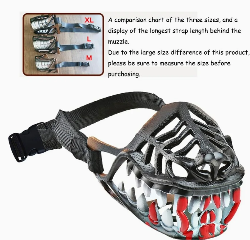 Bozal Halloween de Canasta para Perros,Perro Bozal,Respirable Boca Cubierta Y Ajustable Correa,Evitar Morder,Masticar,Bozal De Canasta para Perros Pequeños,Medianos Y Grande,Cosplay disfraz,29-41cm