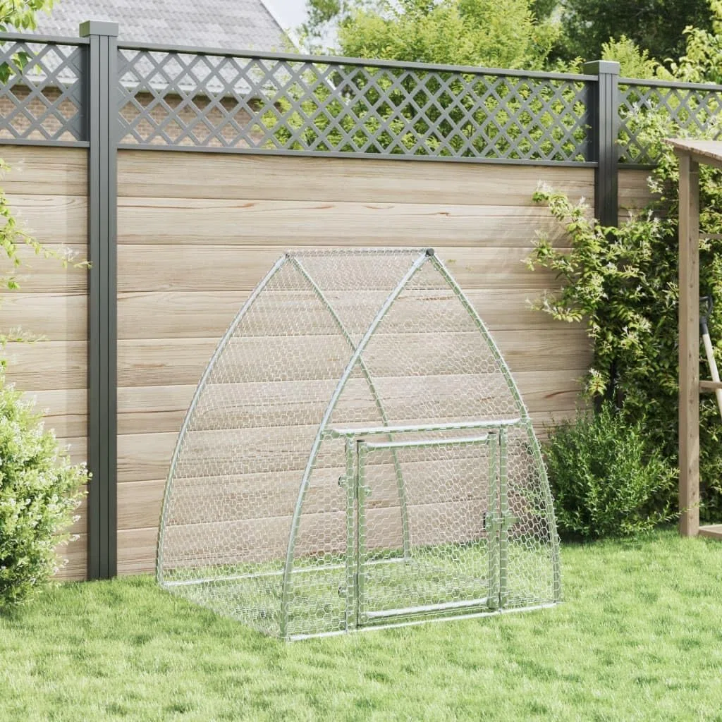 Conejera de acero galvanizado plateado, 105 x 100 x 120 cm, con puerta y cerradura, espacioso recinto para animales pequeños para conejos, cobayas, hámster y roedores
