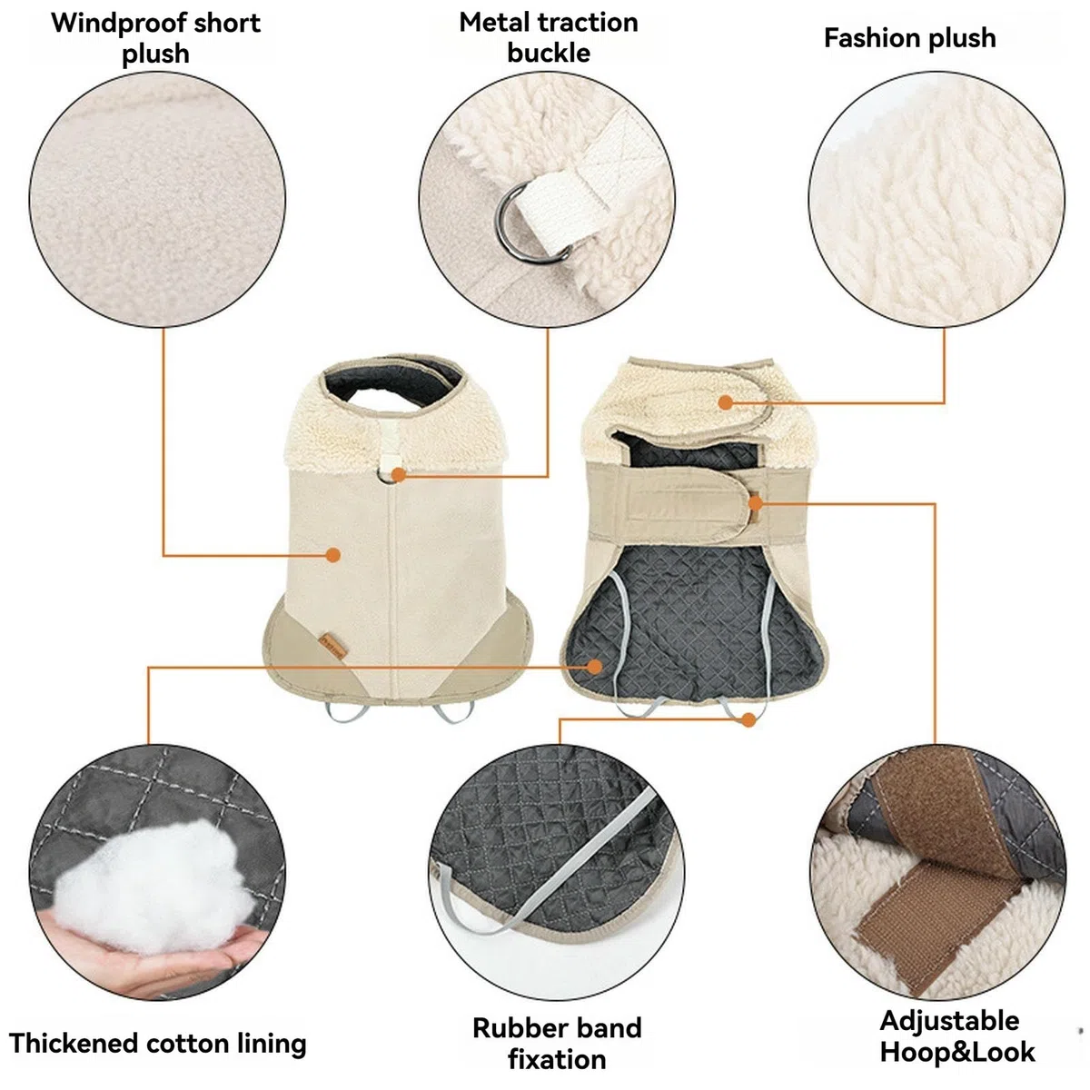 Abrigos De Perro De Lana Caliente para Perros Medianos Abrigo De Chaqueta De Invierno De Mascota Ajustable con Cuello Peludo Chaqueta De Nieve De Perro