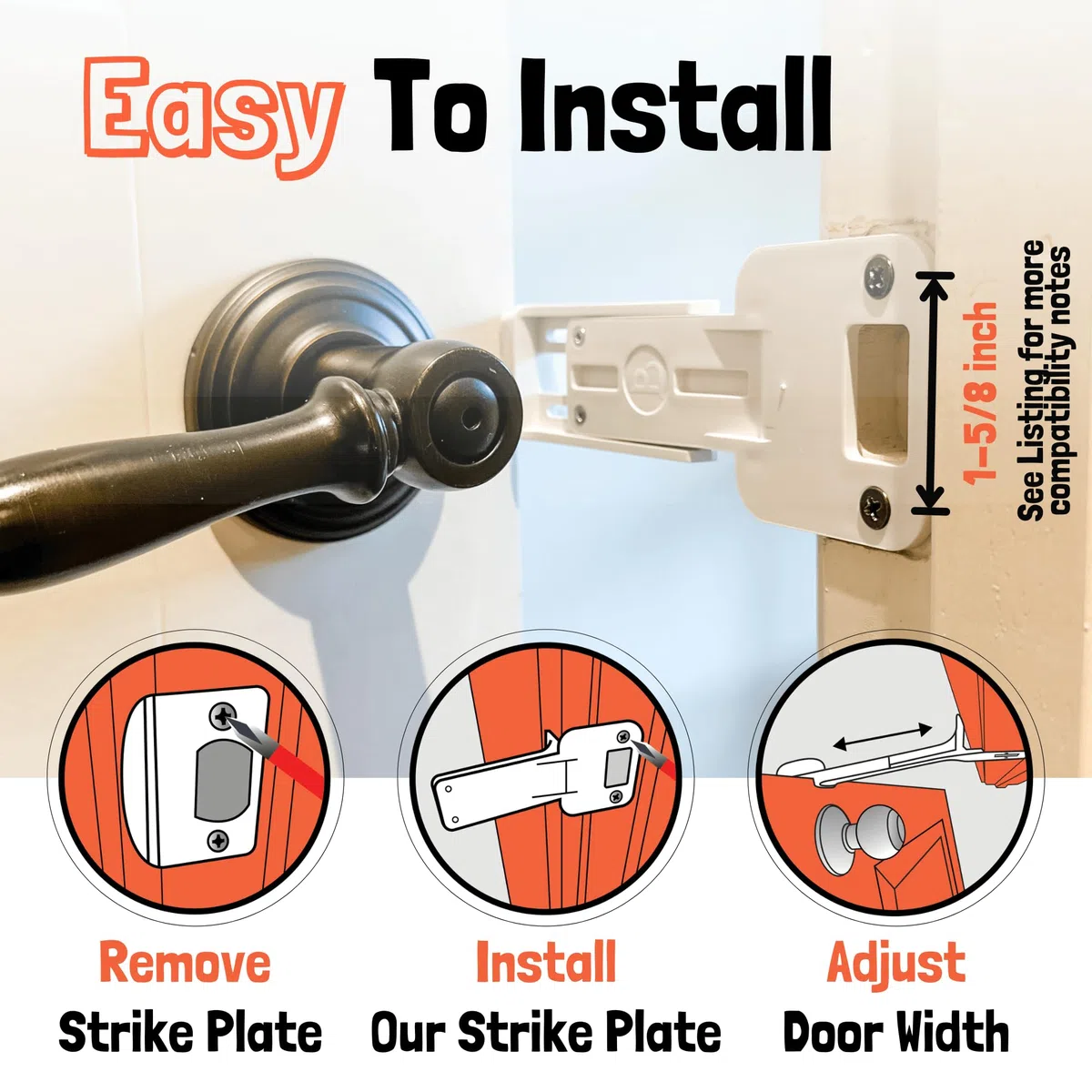 Door Buddy Accesorio de puerta para gatos – El soporte de pestillo de puerta de gato más fácil para mantener la puerta interior abierta para mascotas – Estación de alimentación para gatos y caja de