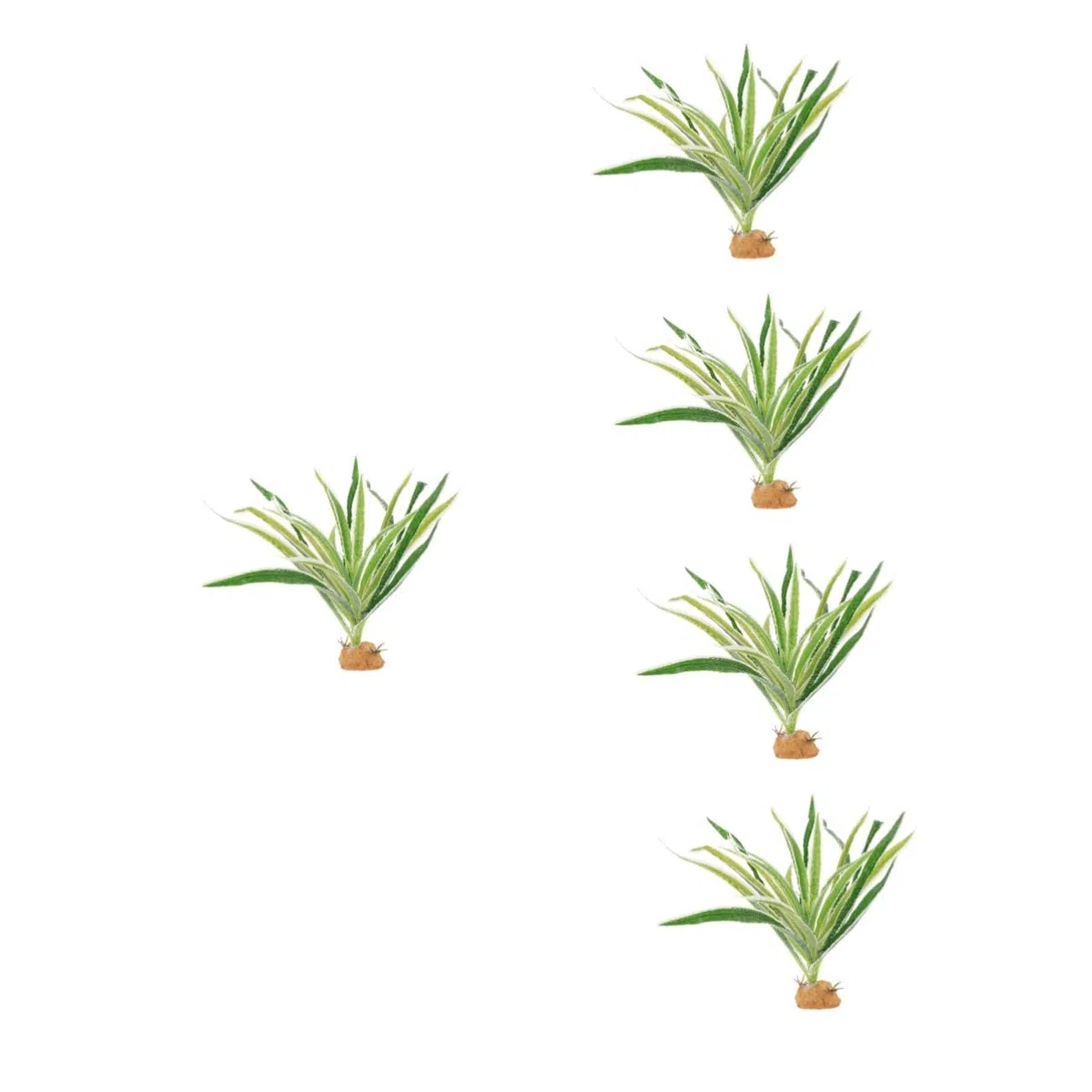 DOITOOL 5 Plantas Artificiales Resistentes Al Agua para Acuario De Reptiles Decoración De Terrario Verde.