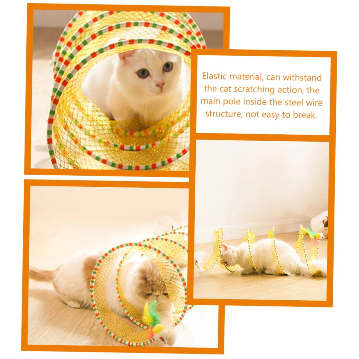 DOITOOL 3 Piezas Túnel Plegable para Gatos Túnel para Gatos Juguetes De Pequeños Bichos Gatos Ejercitando Juguetes Túnel Juguetes Malla Elástica Mascota Gatito
