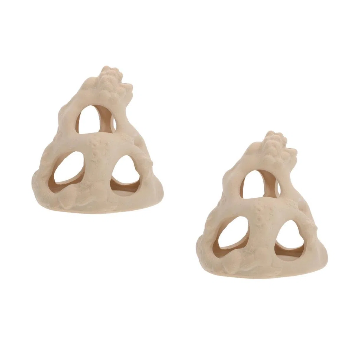 YARNOW 2 Piezas Escape de paisajismo de pecera decoración de vitrinas Banda Manejar Home Decor decoração casa artesanía de cerámica de Acuario Agujero de cerámica Beige