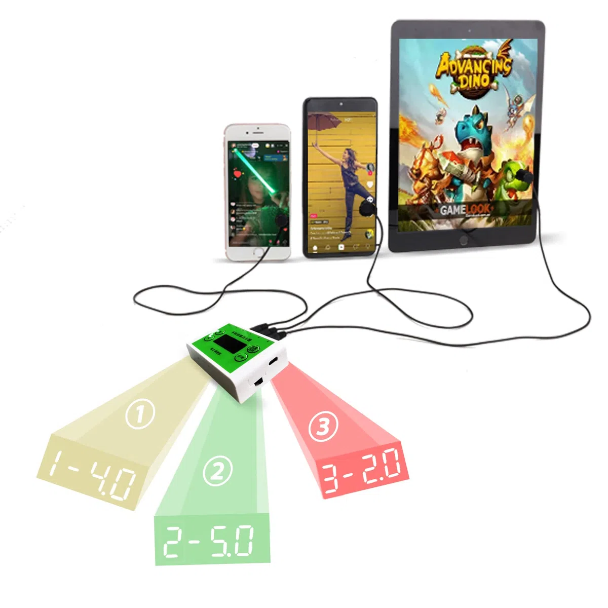 Clicker automático físico de velocidad independiente ajustable en diferentes puertos: Clicker automático para iPhone iPad, dispositivo de pantalla para Android iOS, clic simulado de dedo, adecuado