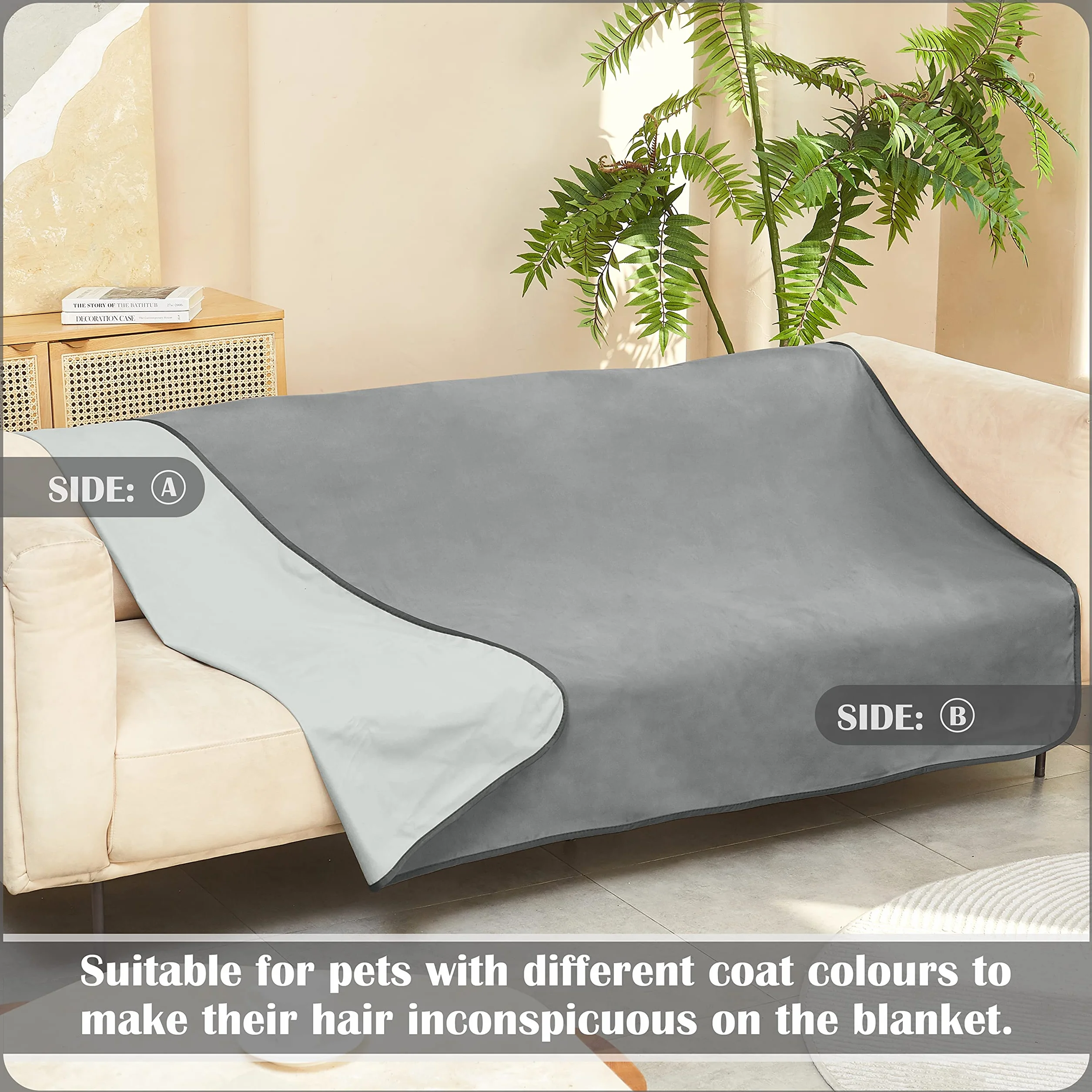 Catalonia Classy Manta impermeable para cama, manta impermeable para sofá, manta para perros para viajes al aire libre en interiores, manta térmica para mascotas, mantas para perros, lavable (reina