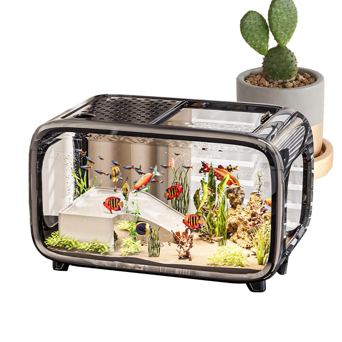 Acuario Pequeño Acuario Nano Mini De Acrílico Transparente para